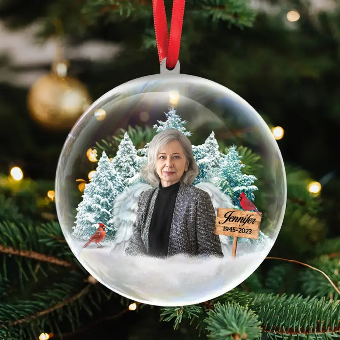 Custom Personalized Memorial Christmas 3D Ball Ornament - Upload Photo - Memorial Gift Idea For Family Member/ Christmas