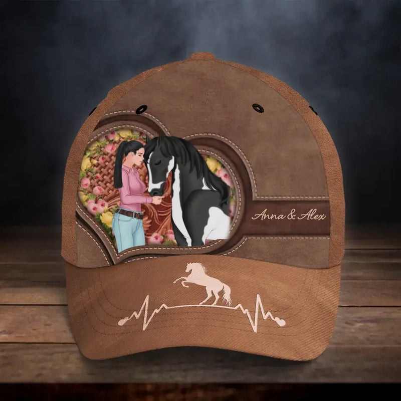 Personalized Girl And Horse Classic Cap - Gift Idea For Horse Lover