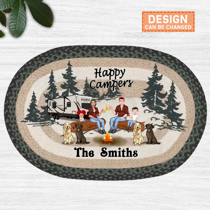 Custom Personalized Camping Family Doormat - Gift Idea For Family/ Camping Lover - Happy Campers