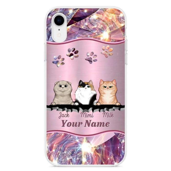 Custom Personalized Cats Phone Case - Gift Idea For Cat Lover - Up to 3  Cats - Cases For iPhone/Samsung