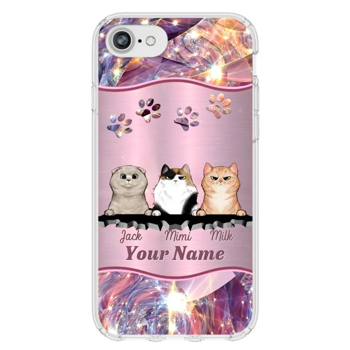 Custom Personalized Cats Phone Case - Gift Idea For Cat Lover - Up to 3  Cats - Cases For iPhone/Samsung