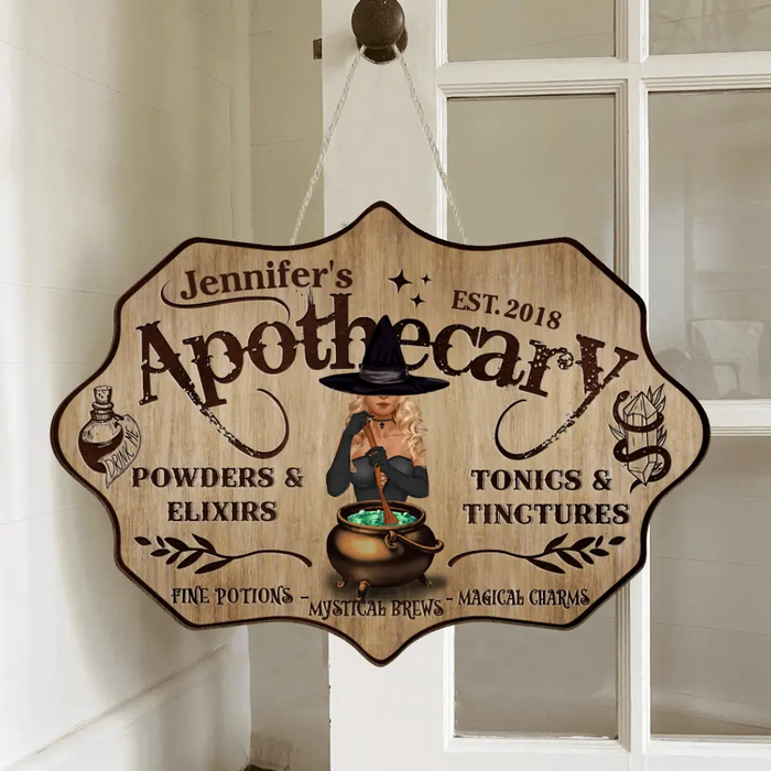 Custom Personalized Witch Wooden Sign - Halloween Gift Idea For Friends/Wiccan Decor/Pagan Decor - Apothecary