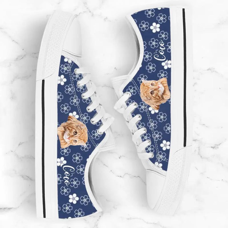 Personalized Pet Photo Canvas Sneakers - Gift Idea for Dog and Cat Lovers