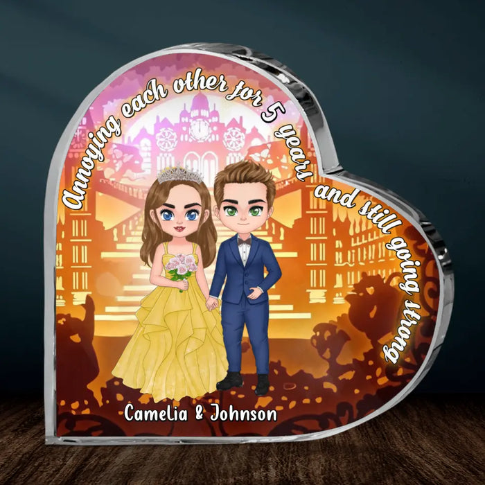 Personalized Wedding Couple Crystal Heart - Gift Idea For Couple/Wedding Anniversary - Annoying Each Other For 5 Years And Still Going Strong