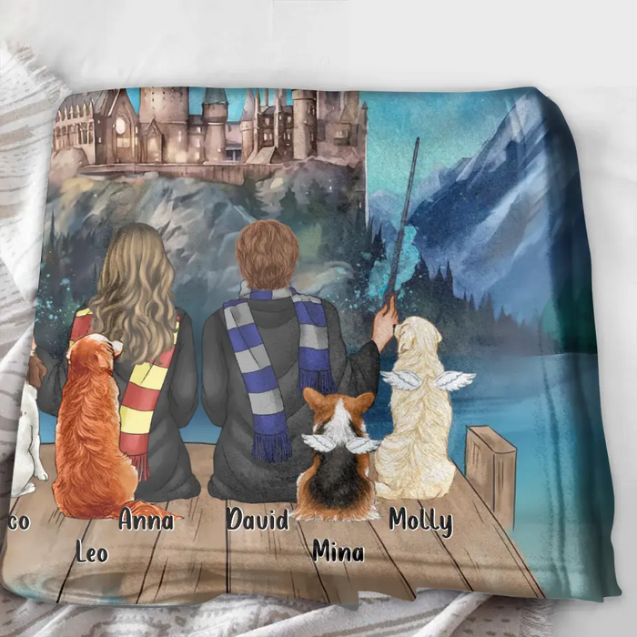 Personalized Girl & Dogs Quilt/Fleece Throw Blanket/Pillow Cover - Gift Idea For Dog Lovers/Owners - Up to 4 Dogs - A Girl And Her Dogs A Bond That Can't Be Broken