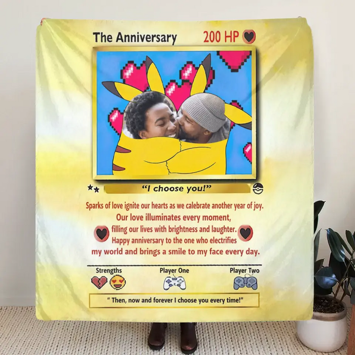 Personalized Couple Photo Quilt/Fleece Throw Blanket - Upload Photo - Gift Idea For Couple/Husband/Wife/Valentine's Day  - I Choose You