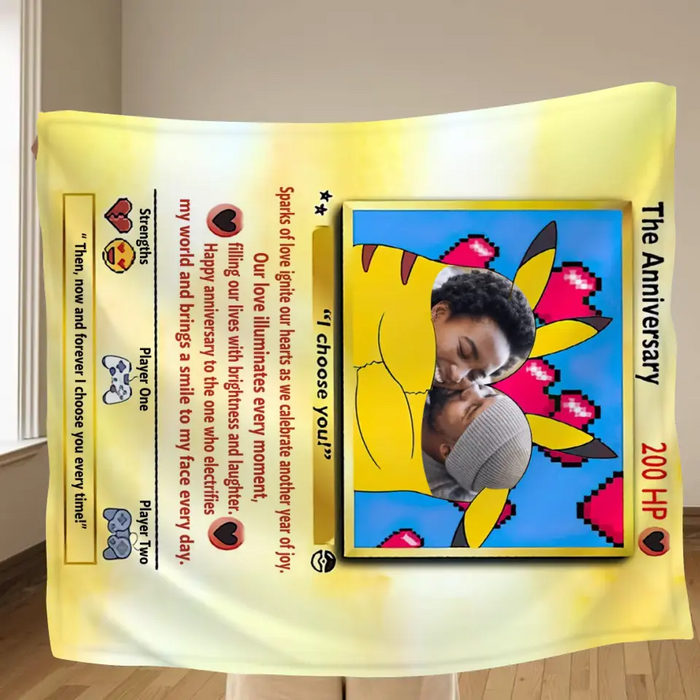 Personalized Couple Photo Quilt/Fleece Throw Blanket - Upload Photo - Gift Idea For Couple/Husband/Wife/Valentine's Day  - I Choose You