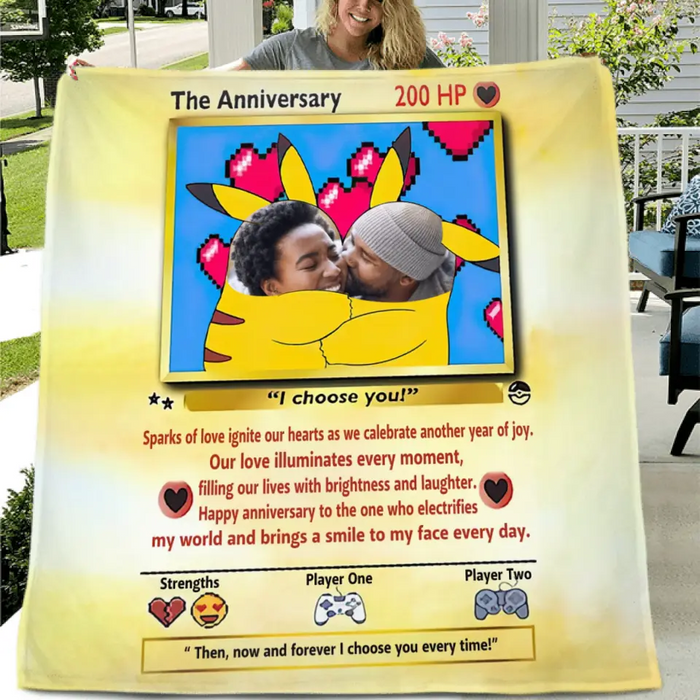 Personalized Couple Photo Quilt/Fleece Throw Blanket - Upload Photo - Gift Idea For Couple/Husband/Wife/Valentine's Day  - I Choose You