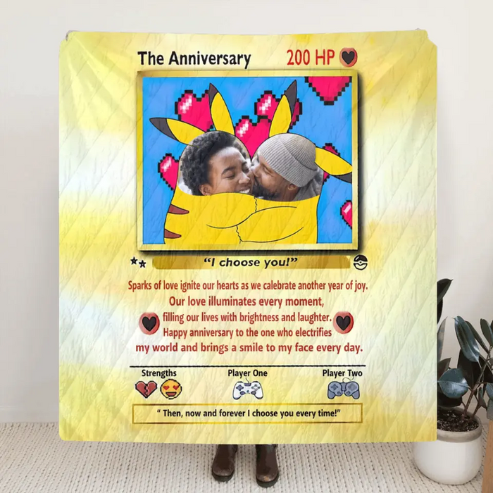 Personalized Couple Photo Quilt/Fleece Throw Blanket - Upload Photo - Gift Idea For Couple/Husband/Wife/Valentine's Day  - I Choose You