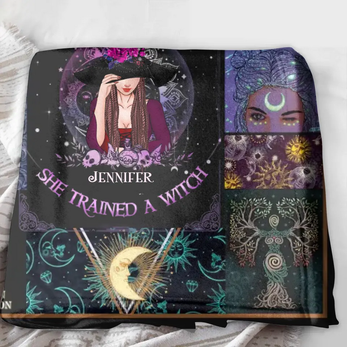 Custom Personalized Witch Quilt/Fleece Blanket/Pillow Cover - Halloween Gift Idea For Witch Lovers - My Mother Didn't Raise Princess