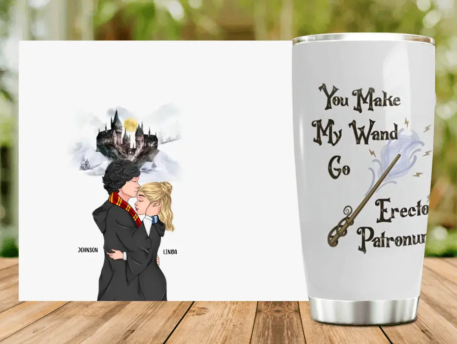 Personalized Couple Tumbler - Gift Idea For Couple - You Make My Wand Go ErectoPatronum