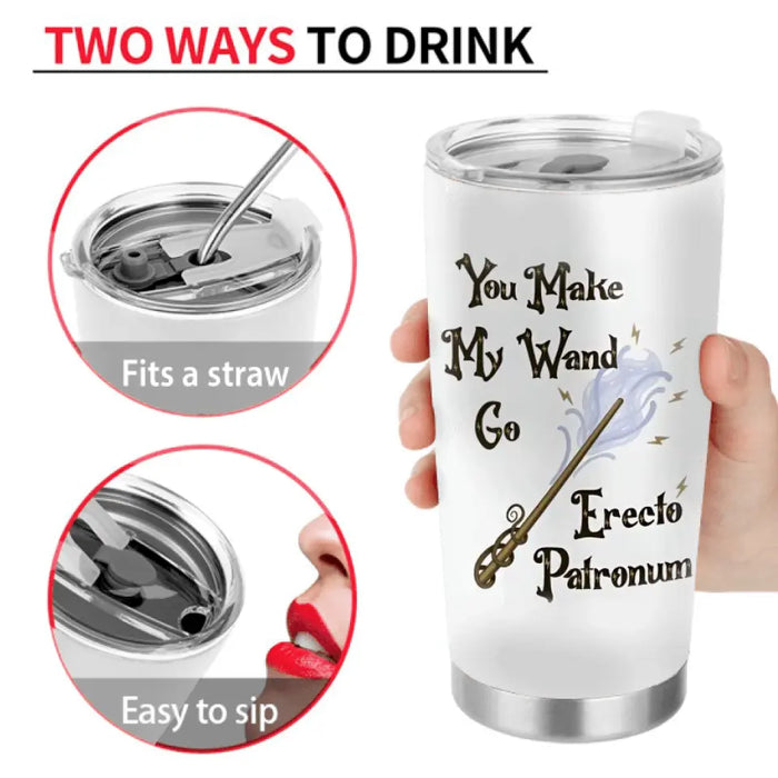Personalized Couple Tumbler - Gift Idea For Couple - You Make My Wand Go ErectoPatronum