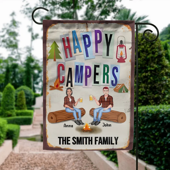 Custom Personalized Camping Flag Sign - Best Gift For Camping Lovers - Happy Campers
