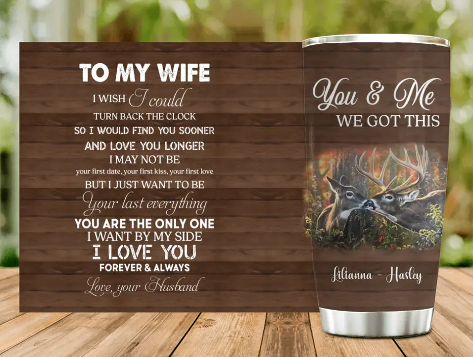 Personalized Couple Tumbler - Gift Idea For Couple/Him/Her/Valentine's Day - To My Wife I Wish I Could Turn Back The Clock