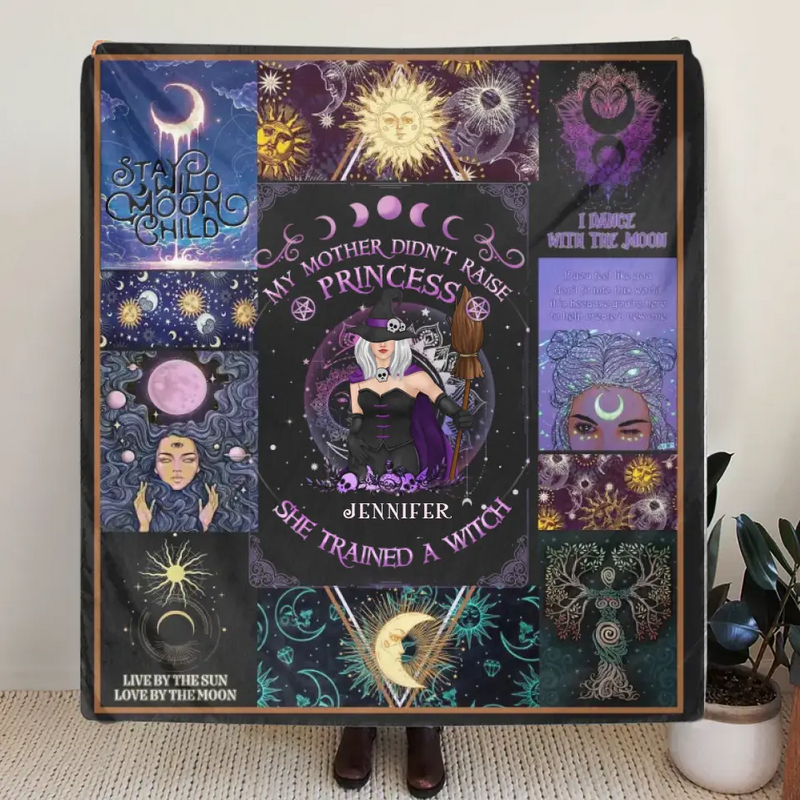 Personalized Witch Quilt/Fleece Blanket/Pillow Cover - Halloween Gift Idea For Witch Lovers - To My Daughter