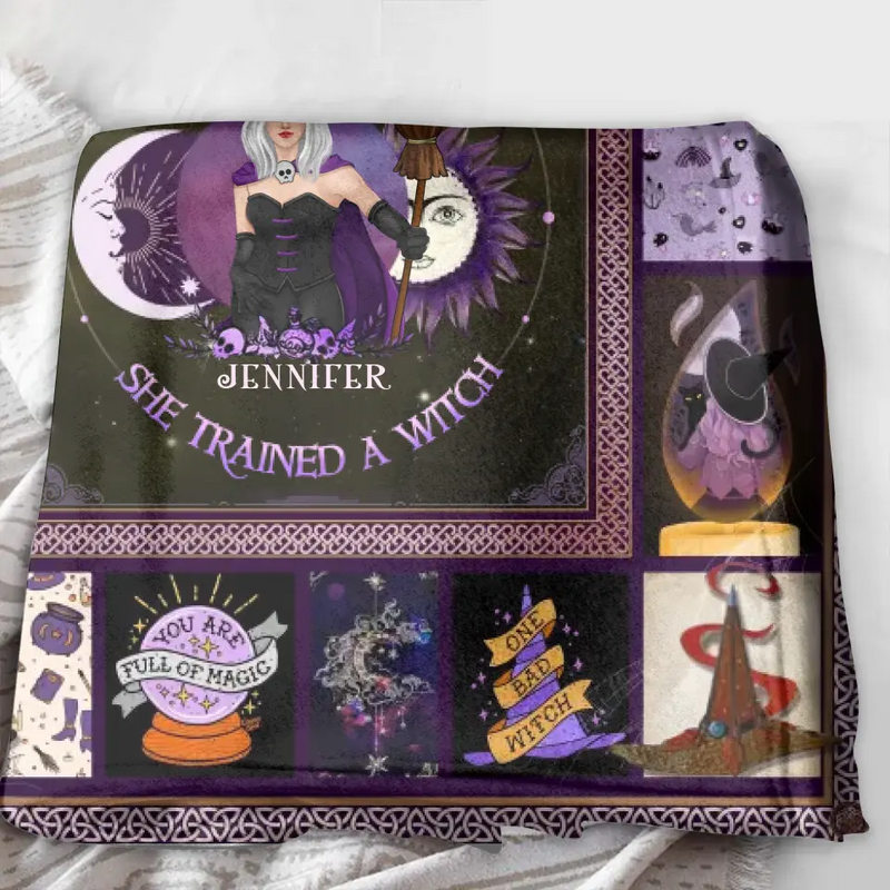 Personalized Witch Quilt/Fleece Blanket/Pillow Cover - Halloween Gift Idea For Witch Lovers - Remember Whose Daughter You Are
