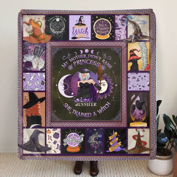 Custom Personalized Witch Quilt/Fleece Blanket/Pillow Cover - Halloween Gift Idea For Witch Lovers - Remember Whose Daughter You Are