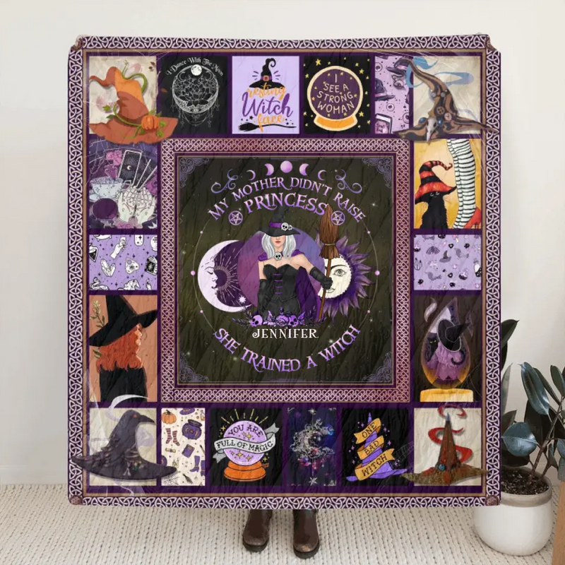 Personalized Witch Quilt/Fleece Blanket/Pillow Cover - Halloween Gift Idea For Witch Lovers - Remember Whose Daughter You Are