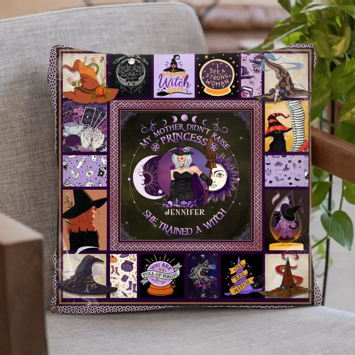 Custom Personalized Witch Quilt/Fleece Blanket/Pillow Cover - Halloween Gift Idea For Witch Lovers - Remember Whose Daughter You Are