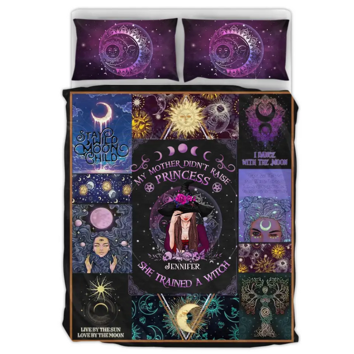 Custom Personalized Witch Quilt Bed Sets - Halloween Gift Idea For Witch Lovers - My Mother Didn't Raise Princess