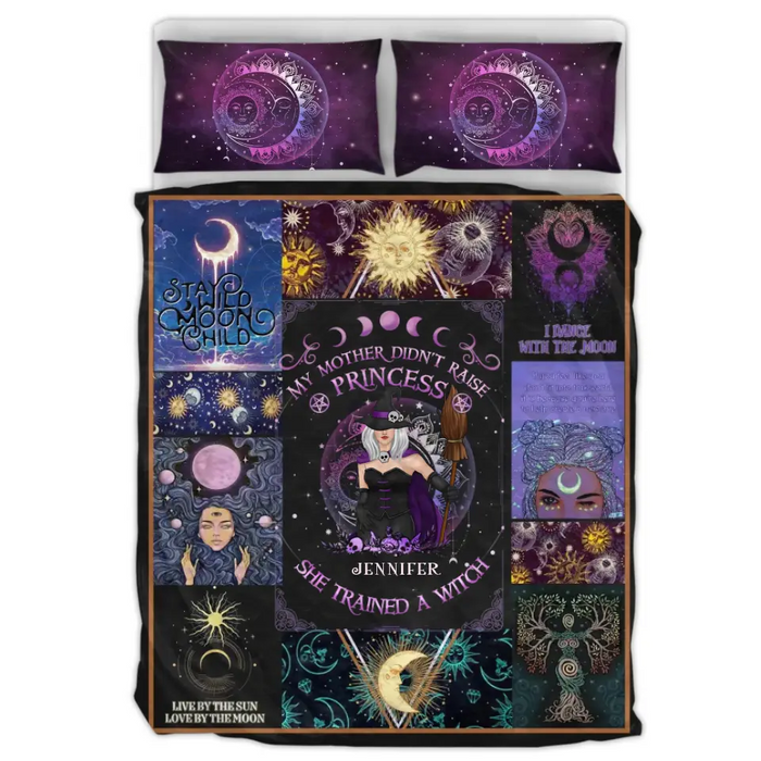 Personalized Witch Quilt Bed Sets - Gift Idea For Witch Lovers - My Mother Didn't Raise Princess