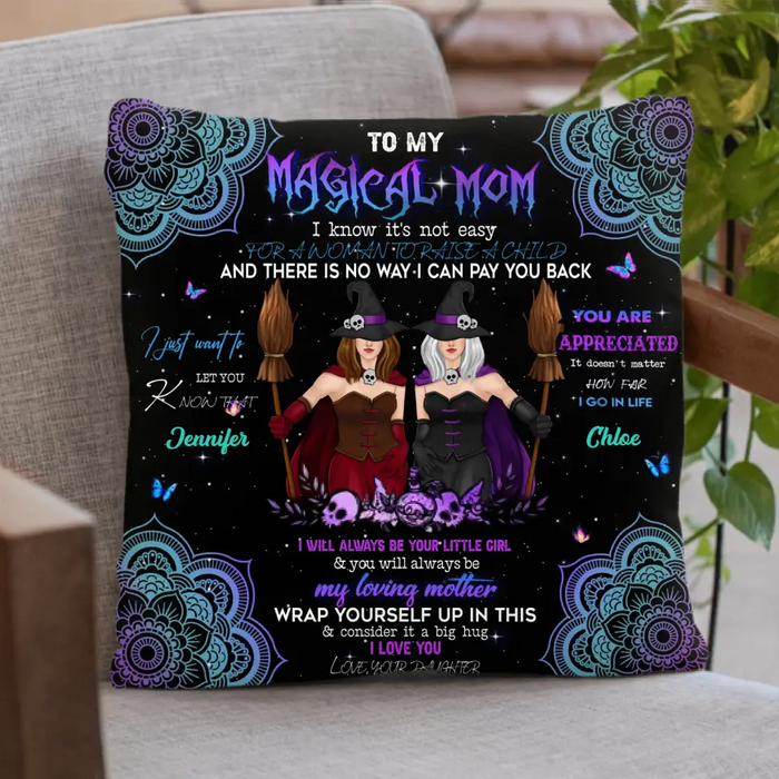 Custom Personalized Witch Quilt/Fleece Blanket/Pillow Cover - Halloween Gift Idea For Witch Lovers - To Magical Mom