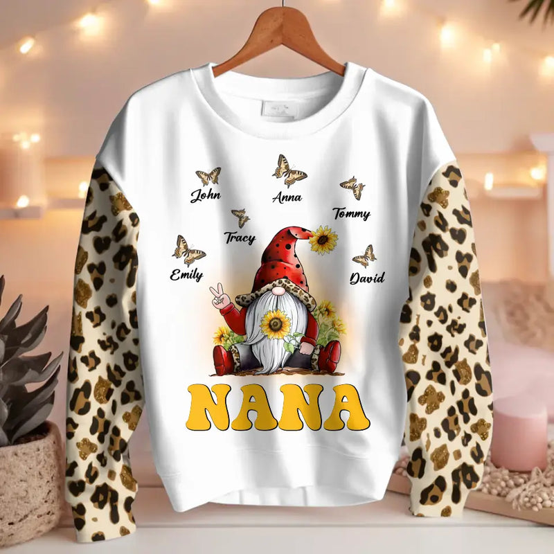 Personalized Nana Butterflies Sweater - Christmas Gift Idea For Grandma/Mom - Up to 10 Kids