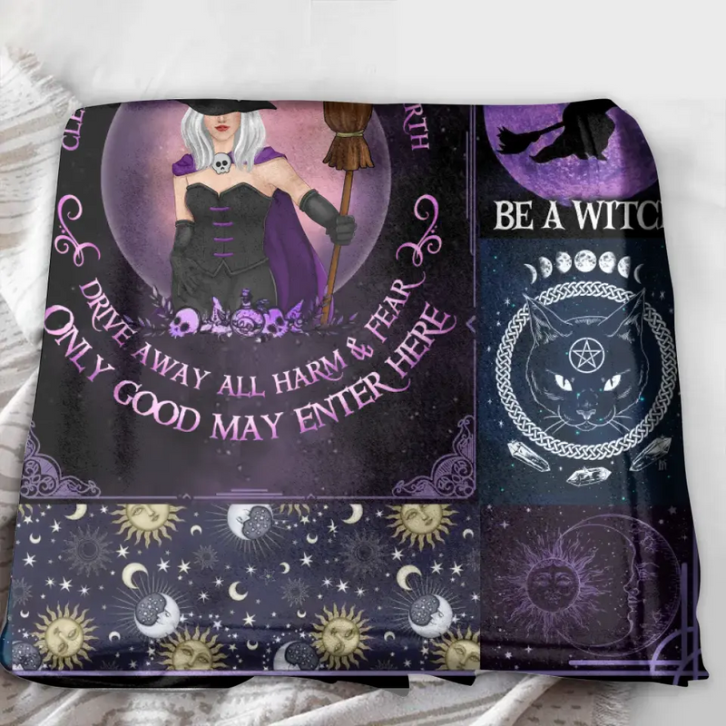 Personalized Witch Quilt/Fleece Blanket - Halloween Gift Idea For Witch Lovers - Smoke Of Air And Fire