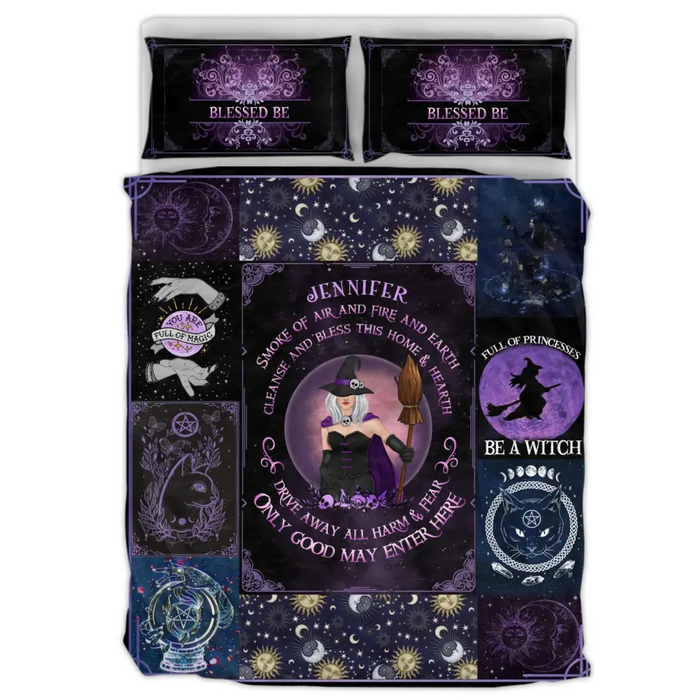 Custom Personalized Witch Quilt Bed Sets - Gift Idea For Witch Lovers - Smoke Of Air And Fire