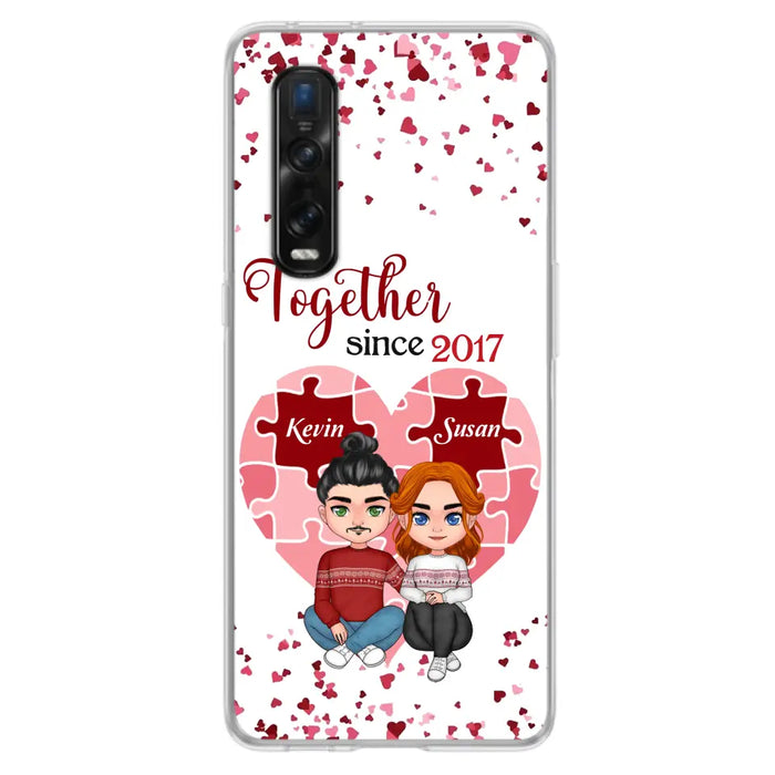 Custom Personalized Couple Phone Case - Gift Idea For Couple/Valentines Day - Together Since 2017 - Case For Oppo/Xiaomi/Huawei