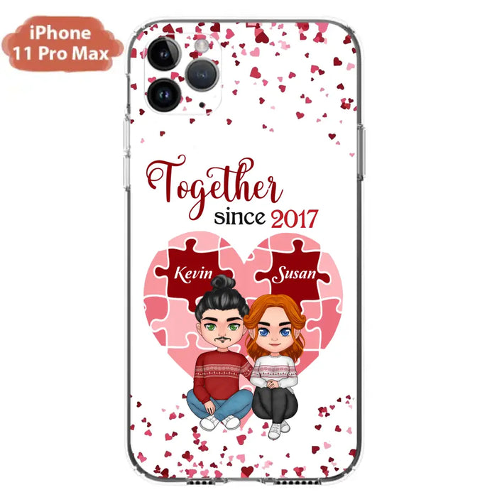 Custom Personalized Couple Phone Case - Gift Idea For Couple/Valentines Day - Together Since 2017 - Case For iPhone/Samsung