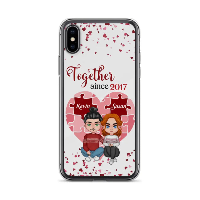 Custom Personalized Couple Phone Case - Gift Idea For Couple/Valentines Day - Together Since 2017 - Case For iPhone/Samsung