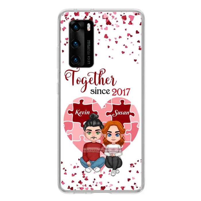 Custom Personalized Couple Phone Case - Gift Idea For Couple/Valentines Day - Together Since 2017 - Case For Oppo/Xiaomi/Huawei