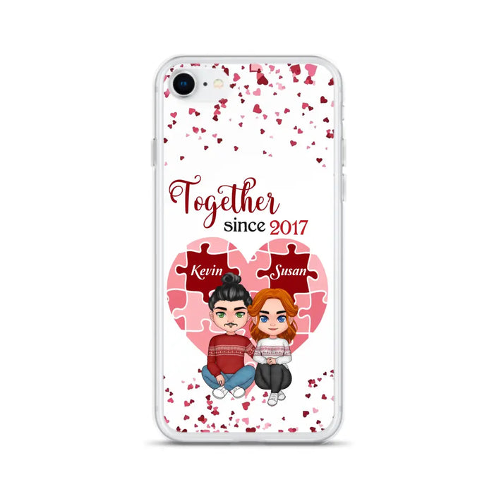 Custom Personalized Couple Phone Case - Gift Idea For Couple/Valentines Day - Together Since 2017 - Case For iPhone/Samsung