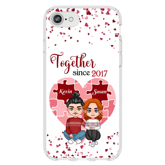 Custom Personalized Couple Phone Case - Gift Idea For Couple/Valentines Day - Together Since 2017 - Case For iPhone/Samsung