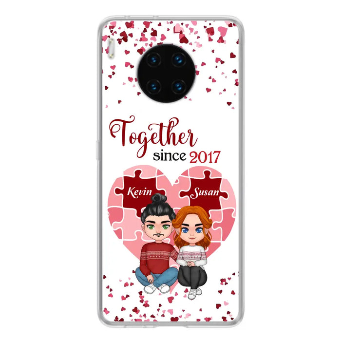 Custom Personalized Couple Phone Case - Gift Idea For Couple/Valentines Day - Together Since 2017 - Case For Oppo/Xiaomi/Huawei