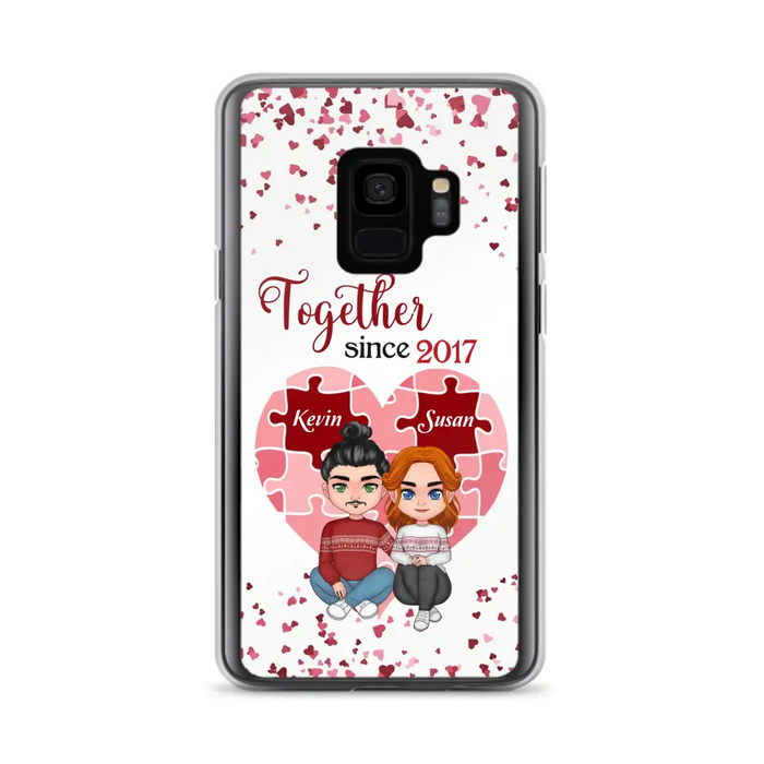 Custom Personalized Couple Phone Case - Gift Idea For Couple/Valentines Day - Together Since 2017 - Case For iPhone/Samsung