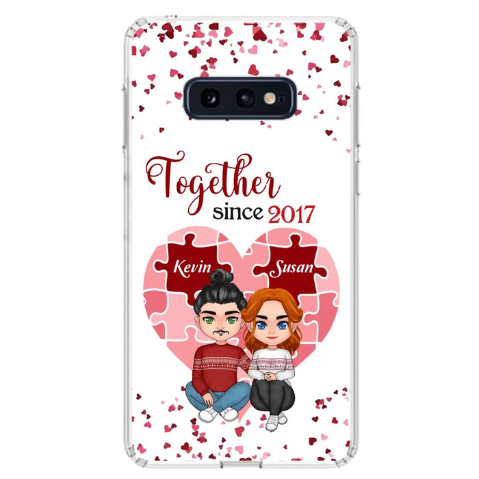 Custom Personalized Couple Phone Case - Gift Idea For Couple/Valentines Day - Together Since 2017 - Case For iPhone/Samsung