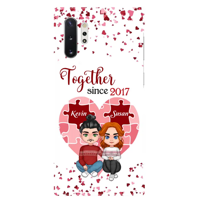 Custom Personalized Couple Phone Case - Gift Idea For Couple/Valentines Day - Together Since 2017 - Case For iPhone/Samsung