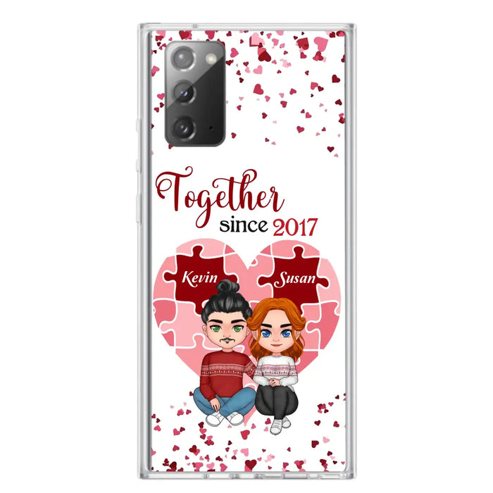 Custom Personalized Couple Phone Case - Gift Idea For Couple/Valentines Day - Together Since 2017 - Case For iPhone/Samsung