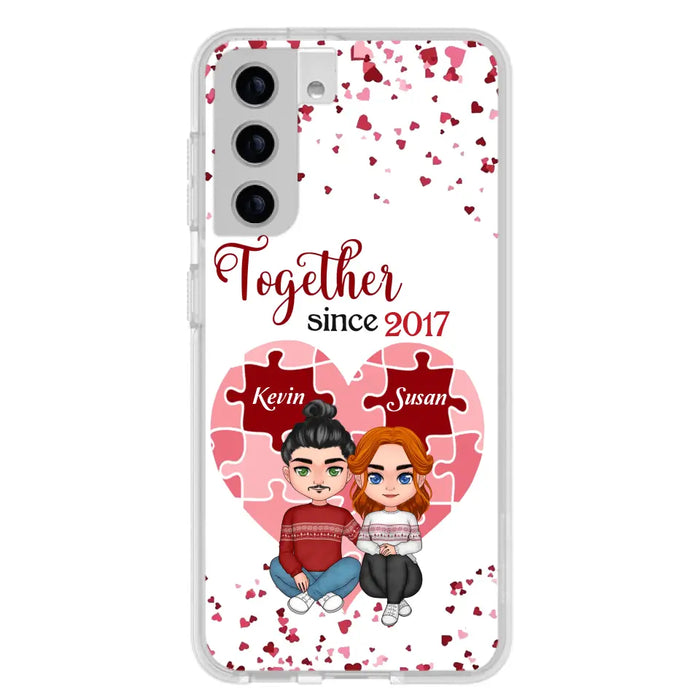 Custom Personalized Couple Phone Case - Gift Idea For Couple/Valentines Day - Together Since 2017 - Case For iPhone/Samsung