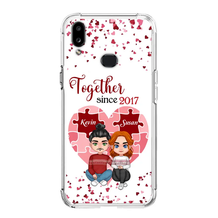 Custom Personalized Couple Phone Case - Gift Idea For Couple/Valentines Day - Together Since 2017 - Case For iPhone/Samsung