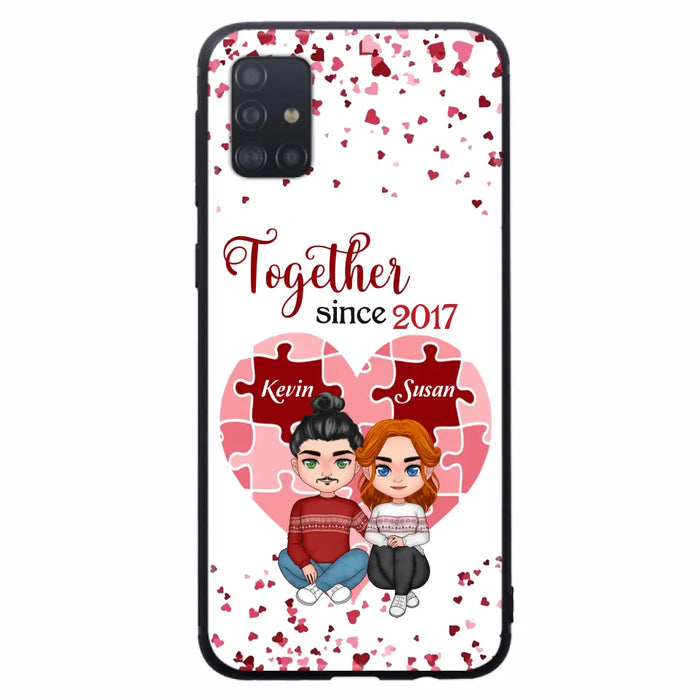 Custom Personalized Couple Phone Case - Gift Idea For Couple/Valentines Day - Together Since 2017 - Case For iPhone/Samsung