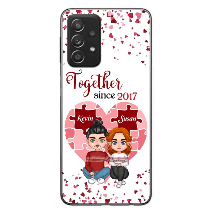 Custom Personalized Couple Phone Case - Gift Idea For Couple/Valentines Day - Together Since 2017 - Case For iPhone/Samsung