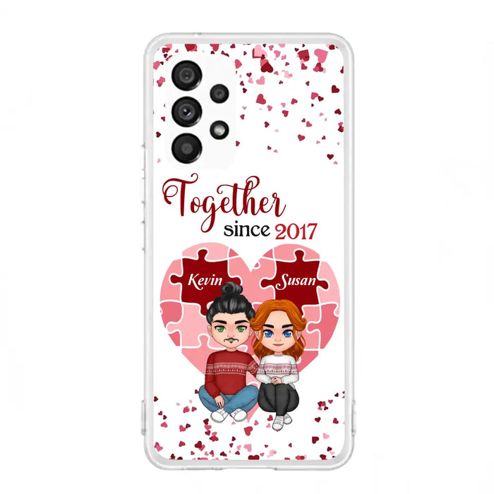 Custom Personalized Couple Phone Case - Gift Idea For Couple/Valentines Day - Together Since 2017 - Case For iPhone/Samsung