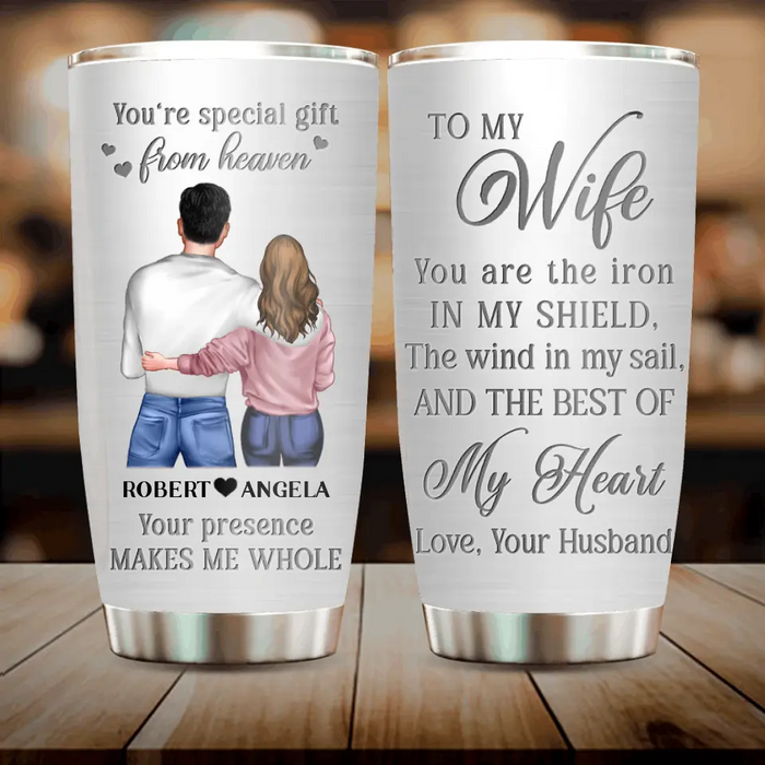 Custom Personalized Couple Tumbler - Gift Idea For Couple/Him/Her/Valentine's Day - You're Special Gift From Heaven