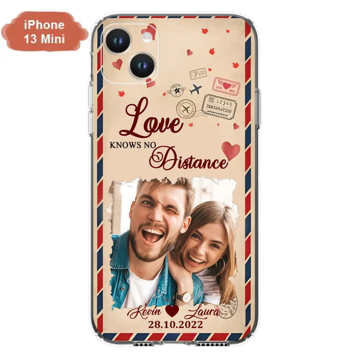 Custom Personalized Couple Phone Case - Gift Idea For Couple/ Valentines Day - Upload Photo - Love Knows No Distance - Case For iPhone/ Samsung