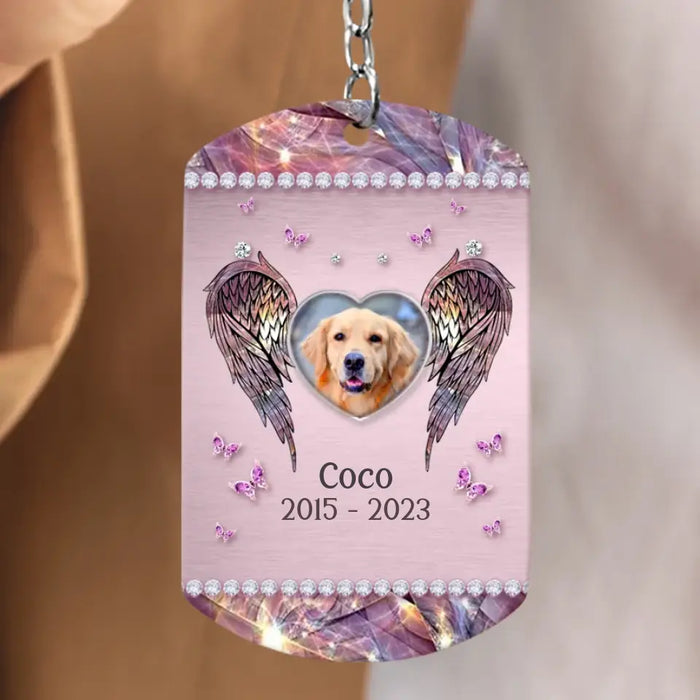 Custom Personalized Memorial Pet Aluminum Keychain - Upload Photo - Memorial Gift Idea For Dog/ Cat Owner  - Don't Cry For Me Mom I'm Ok