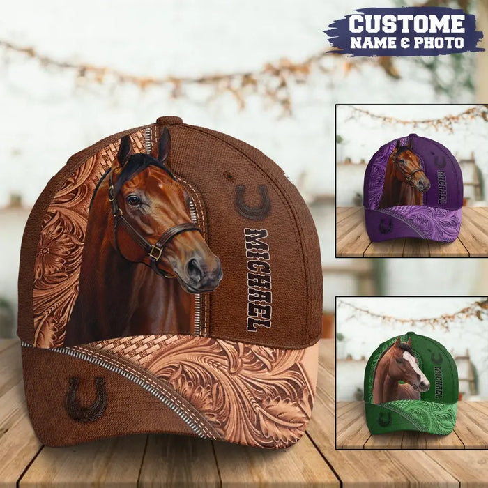 Custom Personalized Horse Cap - Gift Idea For Horse Lover - Upload Photo