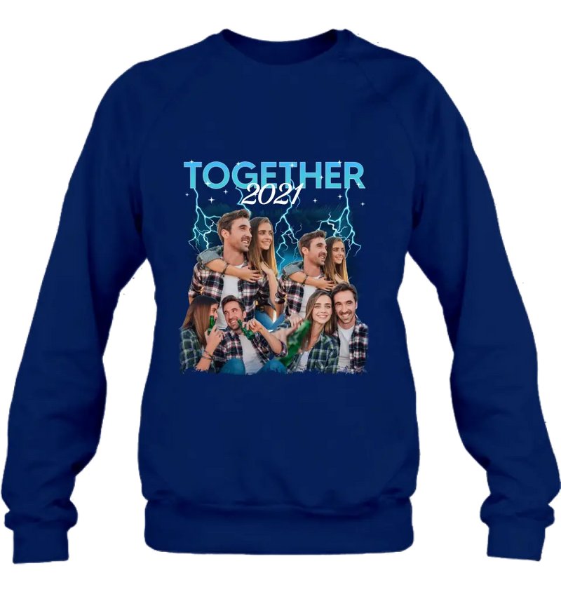 Personalized Couple Together T-Shirt/Long Sleeve/Sweatshirt/Hoodie - Upload Photos - Gift Idea For Couple